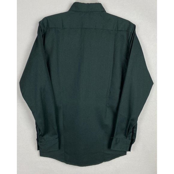 VTG 80s Washington Dee Cee DC Mens Size 14 1/2 Button Up Shirt Long Sleeve Green - Picture 4 of 10